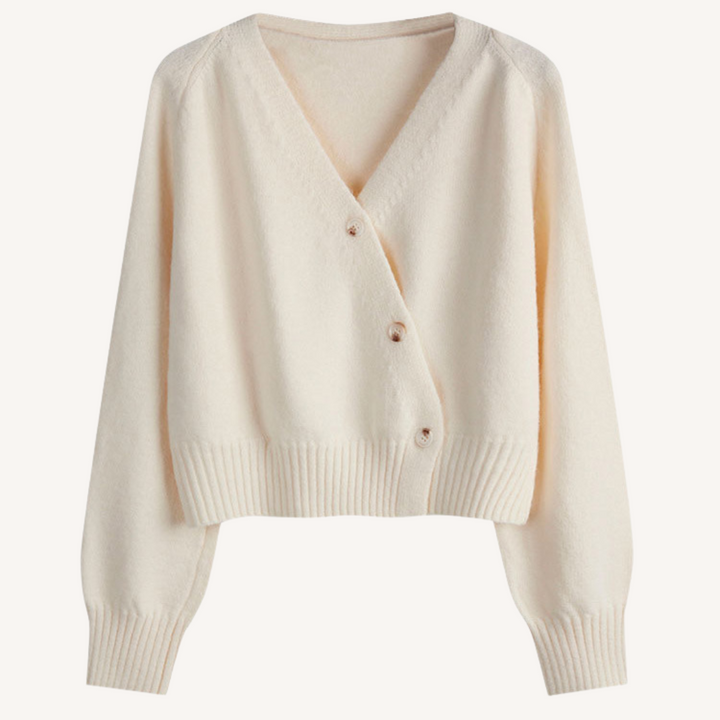 Millicent | Wrap-Front Buttoned Cropped Cardigan
