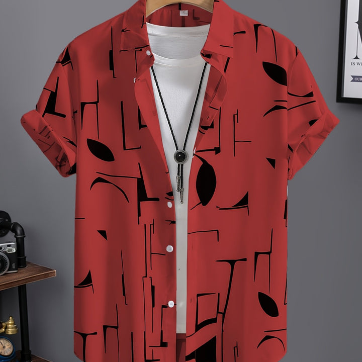 Calder | Men's Beach Print Short Sleeve Shirt