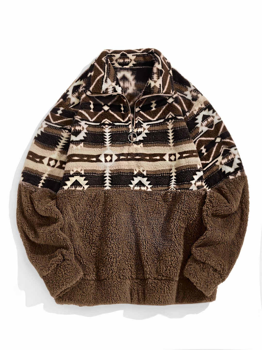 Sienna | Patterned Half-Zip Teddy Pullover