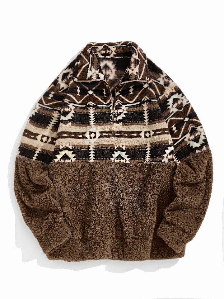 Sienna | Patterned Half-Zip Teddy Pullover