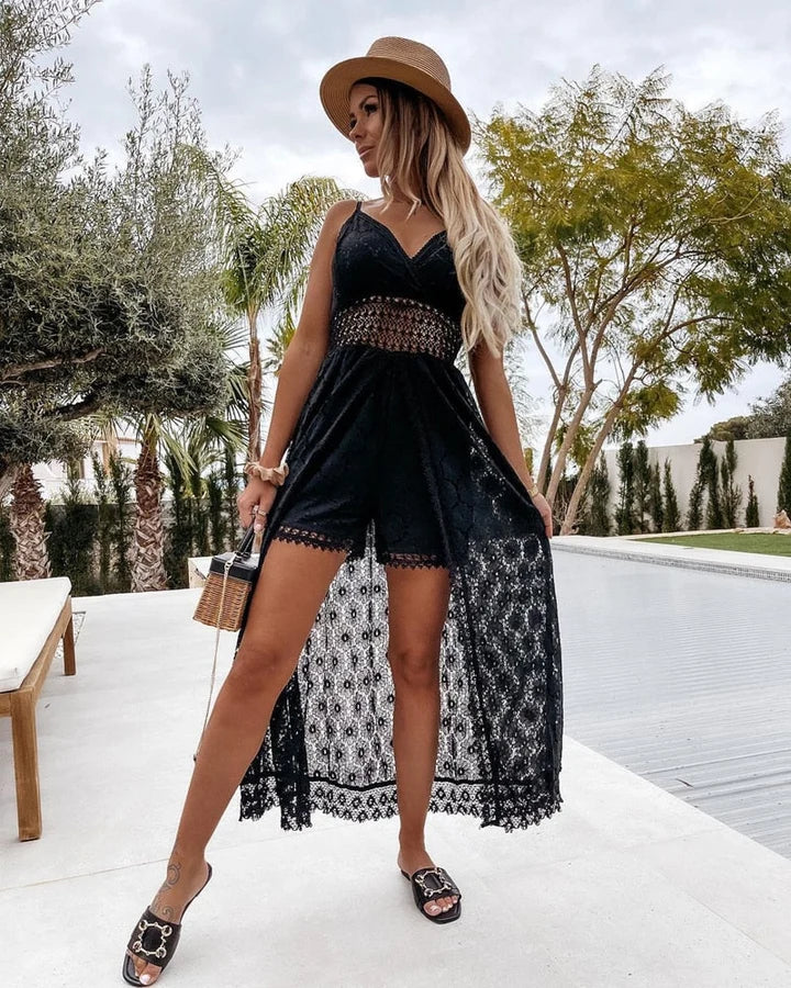 Adaline | Openwork Detail Wide-Leg Jumpsuit