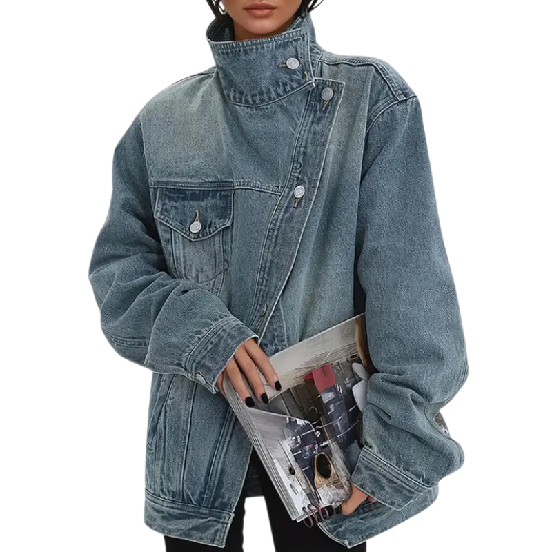 Frances | Vintage-Washed High-Neck Jacket