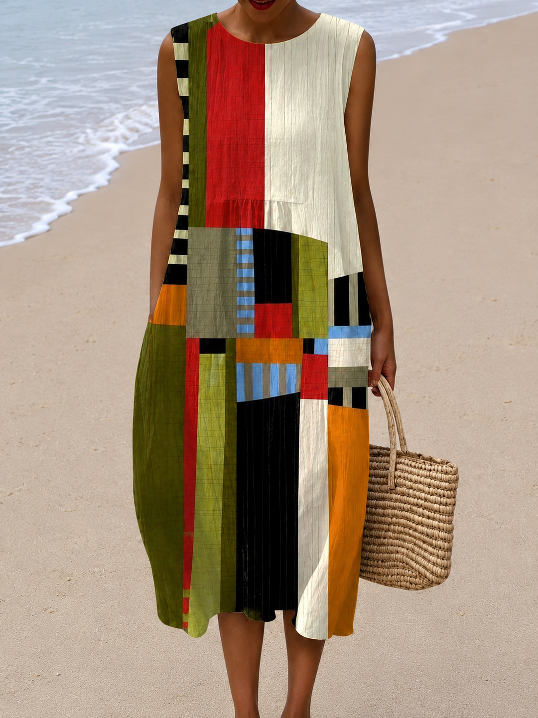 Theodora | Relaxed Sleeveless Midi Dress