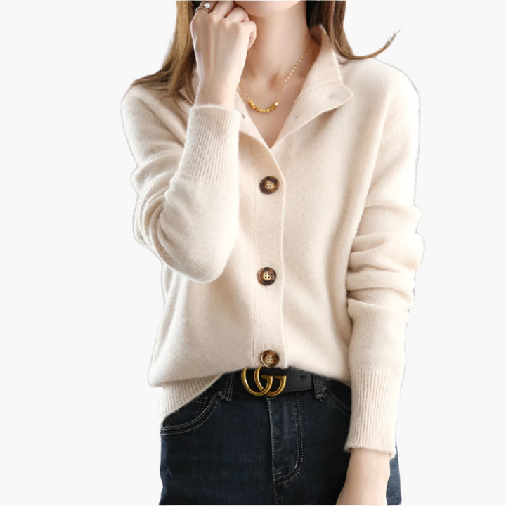 Eleanora | Collared Button-Up Cardigan