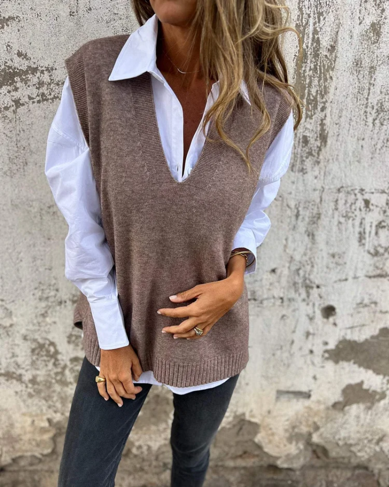 Blythe | Relaxed V-Neck Sweater Vest