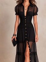 Prudence | Elegant Scalloped Maxi Dress