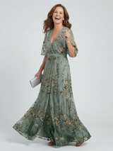 Amara | Floral V-Neck Maxi Dress