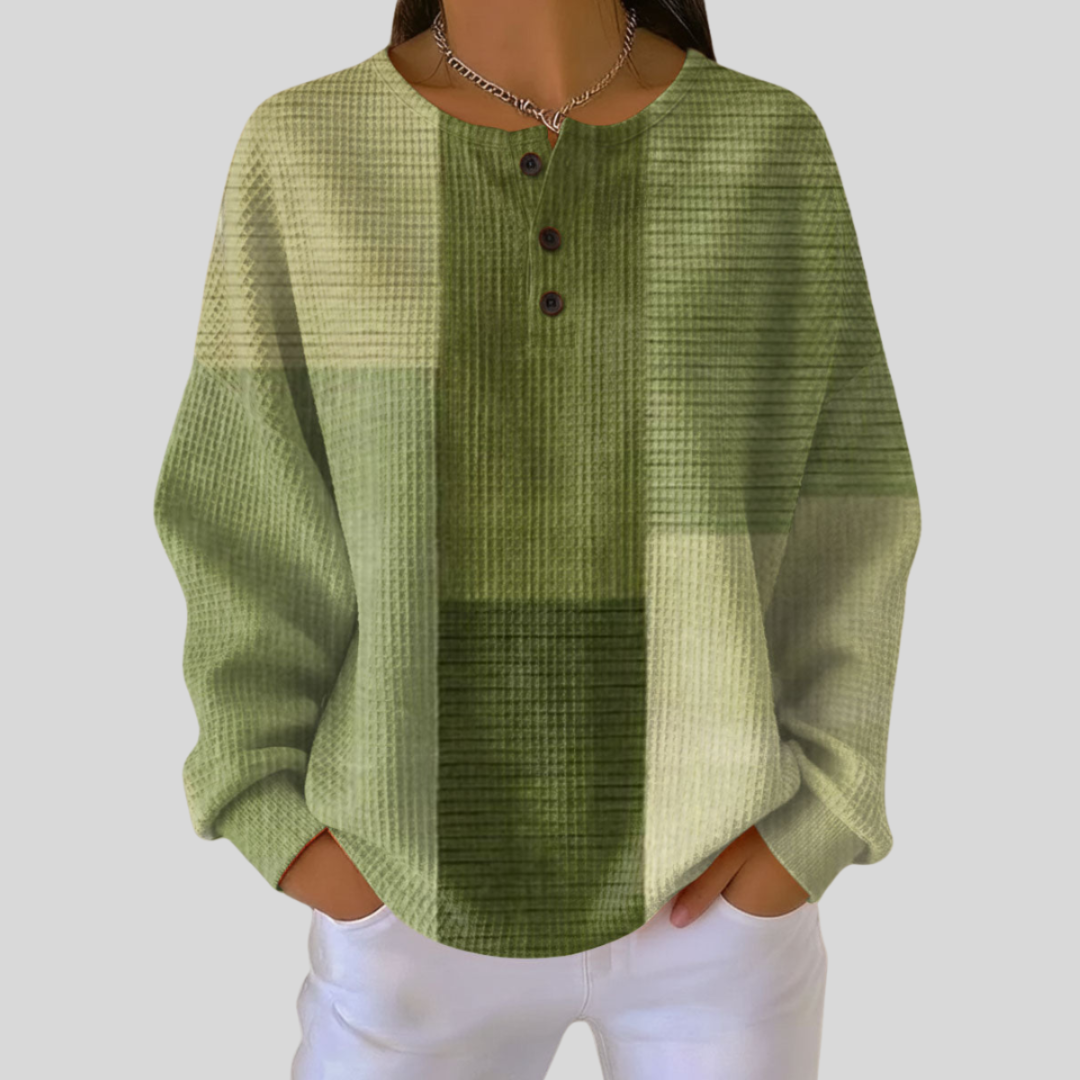 Diane | Waffle-Textured Henley Top