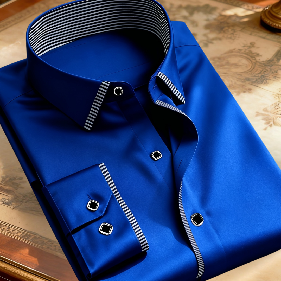 Cassian | Men's Layered Contrast Collar Shirt