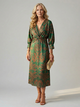 Corinna | Twist-Front Wrap Midi Dress