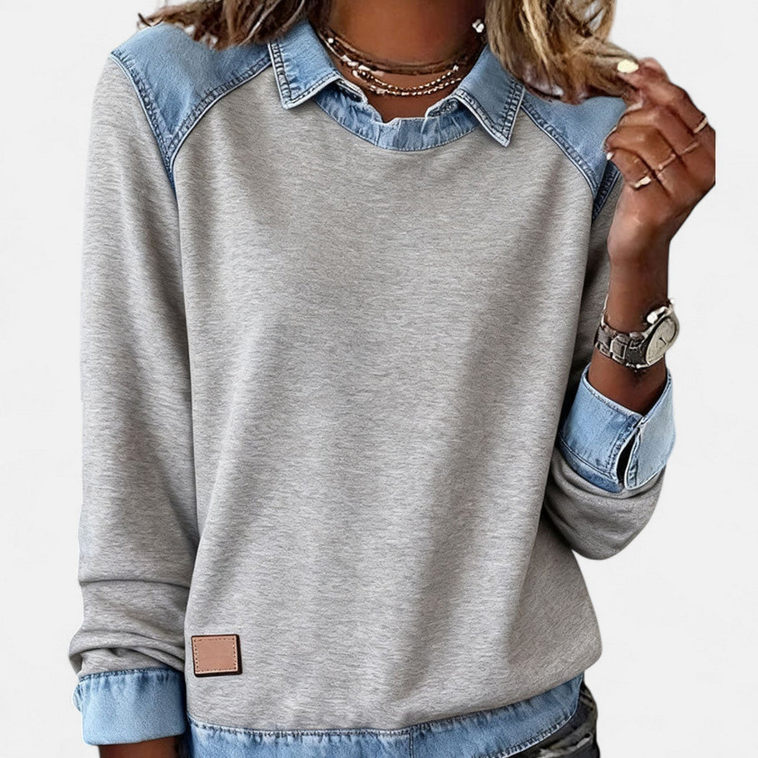 Odalie | Collared Two-Tone Sweater
