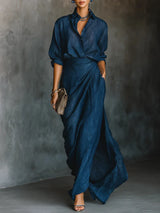 Anaïs | Draped Two-Piece Maxi Set
