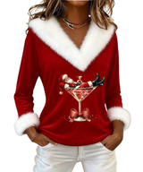 Holly | Festive V-Neck Holiday Top