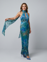 Willa | Keyhole Halter Maxi Dress