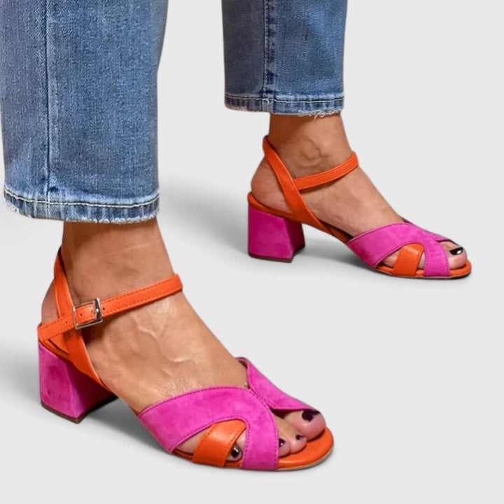 Marisa | Colour-Block Ankle-Strap Sandals