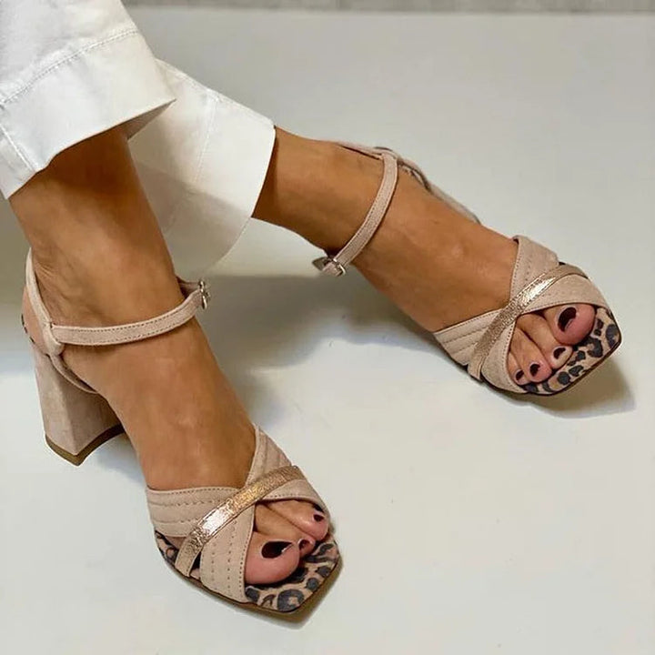 Elodie | Cross-Strap Block Heel Sandals