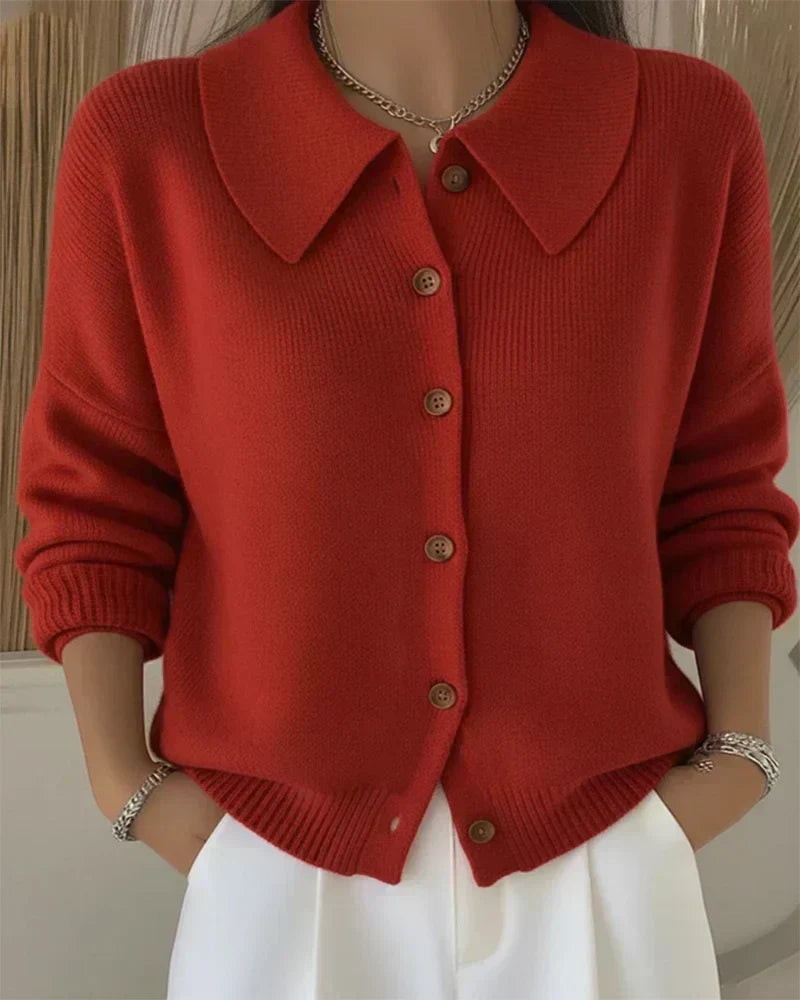Thalia | Button-Front Collar Cardigan