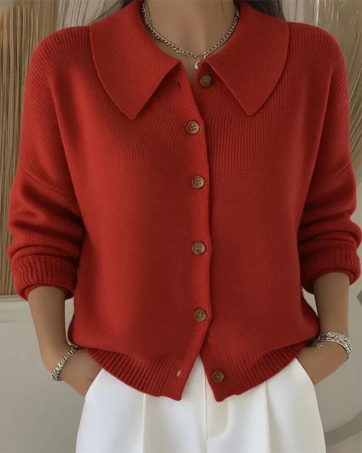 Thalia | Button-Front Collar Cardigan