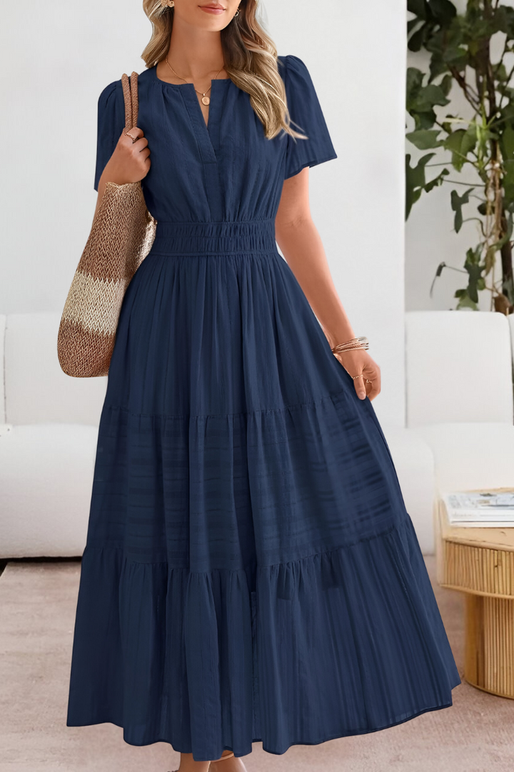 Harper | Tiered Flutter-Sleeve Maxi Dress