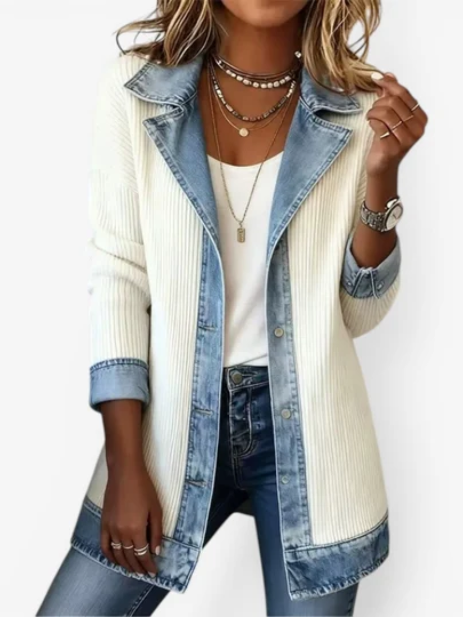 Elaina | Textured Contrast Jacket