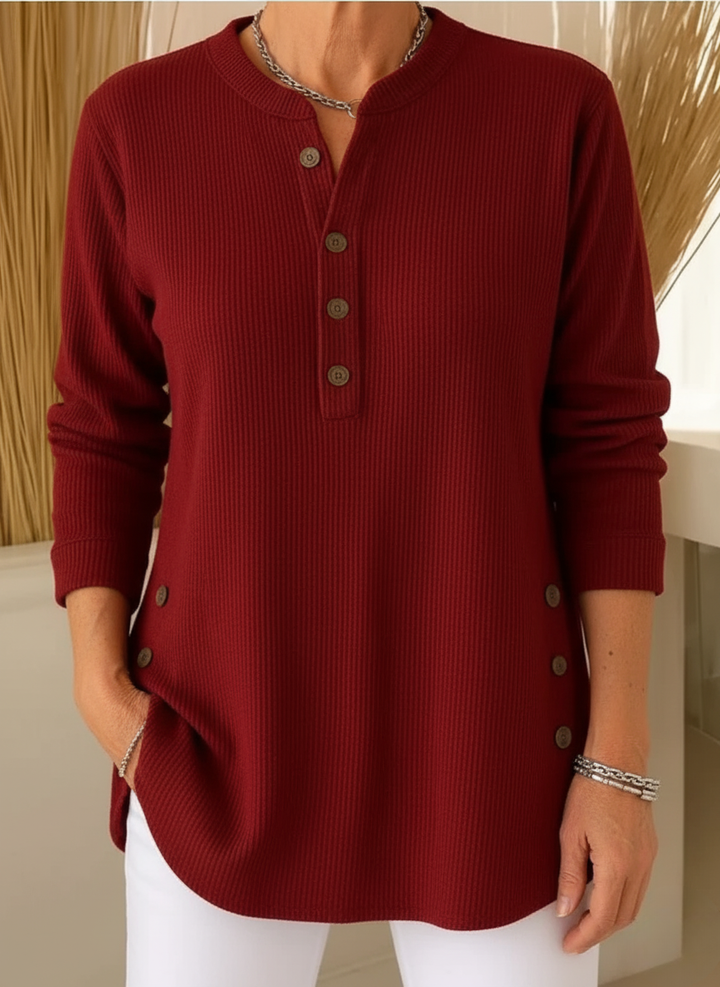 Brynn | Ribbed Button-Detail Top
