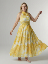 Marlene | Gathered Halter Midi Dress