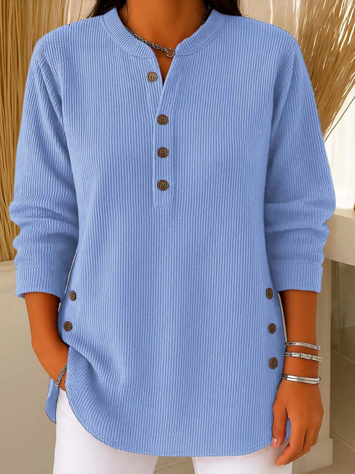 Thea | Button-Detail Henley Top