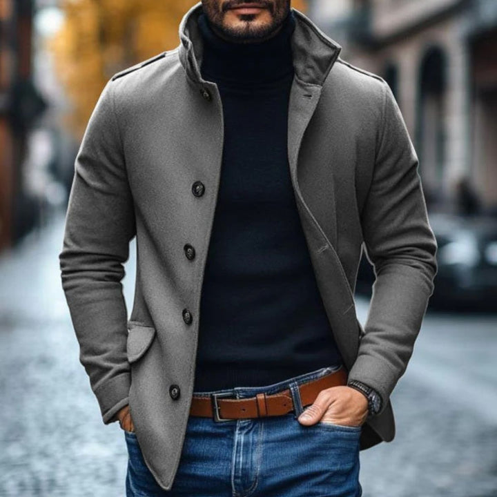 Nathaniel | Refined Stand-Collar Overcoat
