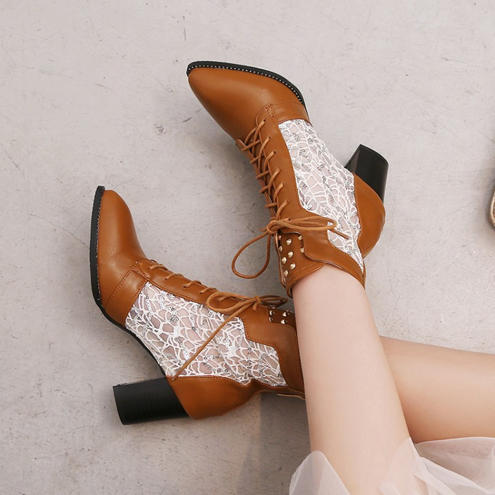 Eliana | Lace-Up Heeled Ankle Boots