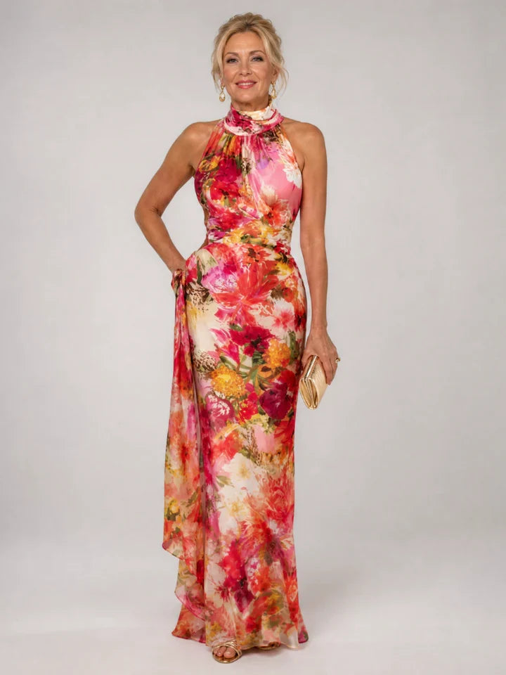 Melina | Floral Halter Maxi Dress