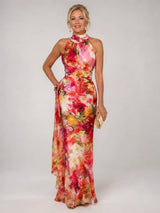 Melina | Floral Halter Maxi Dress