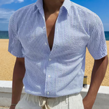 Dean | Men's Textured Stripe Short Sleeve Summer Shirt
