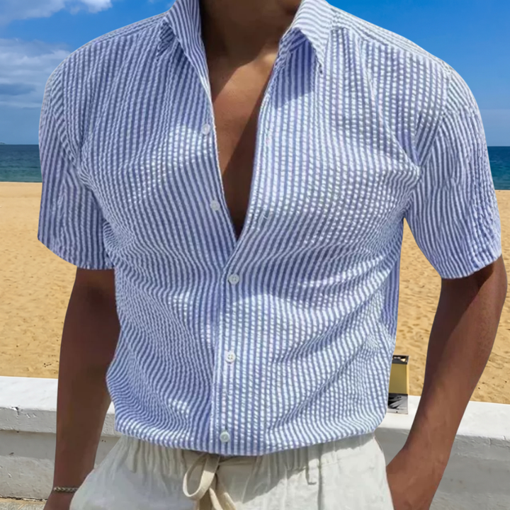 Dean | Men's Textured Stripe Short Sleeve Summer Shirt