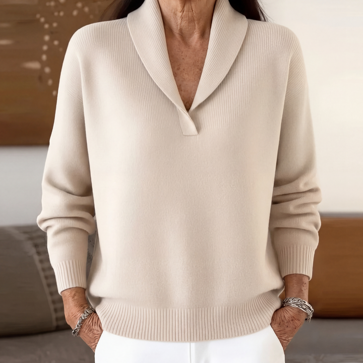 Cecile | Relaxed Shawl-Collar Sweater