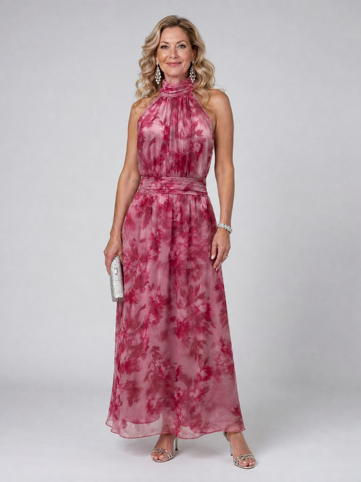 Eliza | Elegant Halter Neck Maxi Dress
