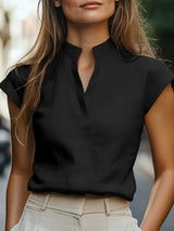 Margot | Women's Notched Collar Short Sleeve Blouse