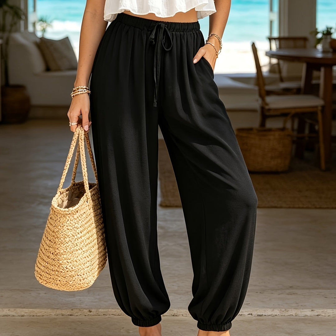 Yara | Women's Cuffed Harem Drawstring Trousers