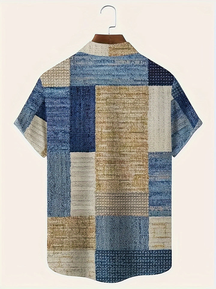 Gable | Men's Coloured Geometric Short Sleeve Shirt