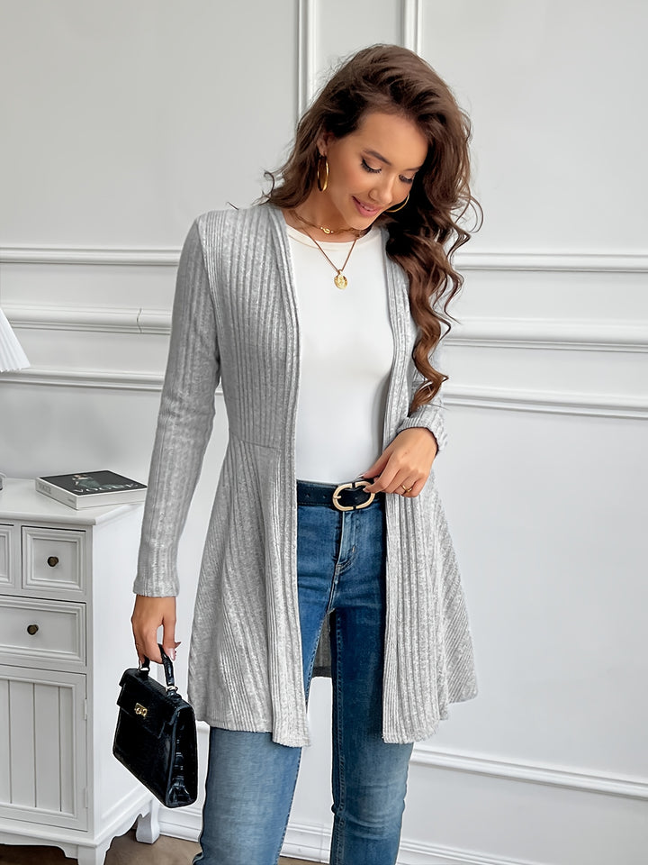 Marianne | Ribbed Longline Open-Front Cardigan