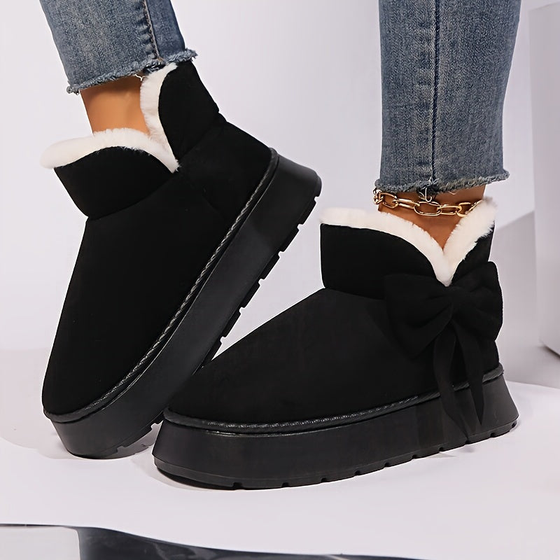 Noelle | Cozy Bow Ankle Boots