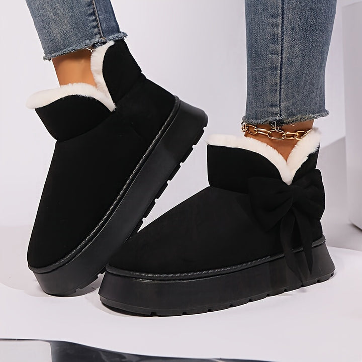 Noelle | Cozy Bow Ankle Boots
