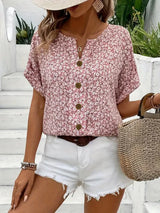 Faye | Ditsy Floral Notch Blouse
