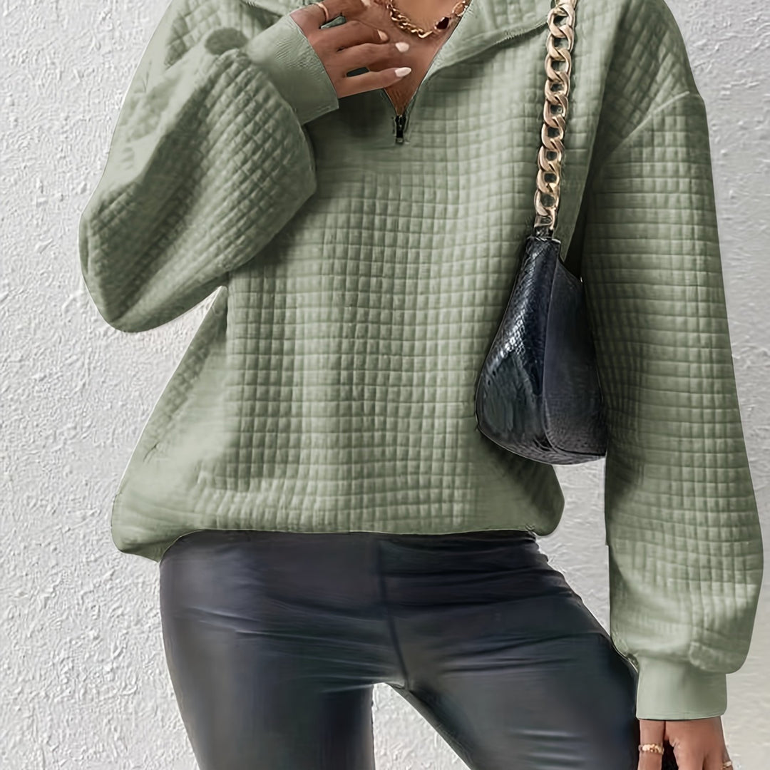 Adelina | Quarter-Zip Textured Sweater