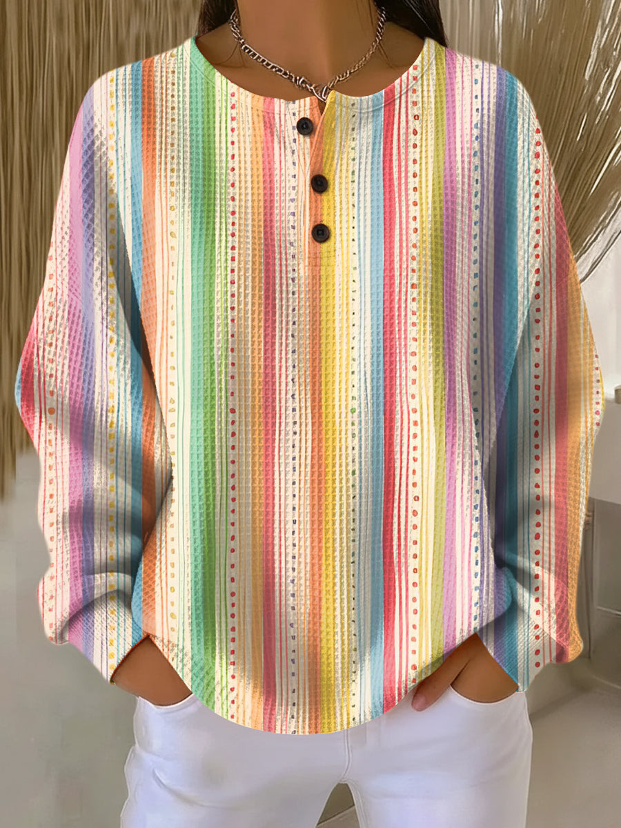 Gloria | Softly Textured Striped Top