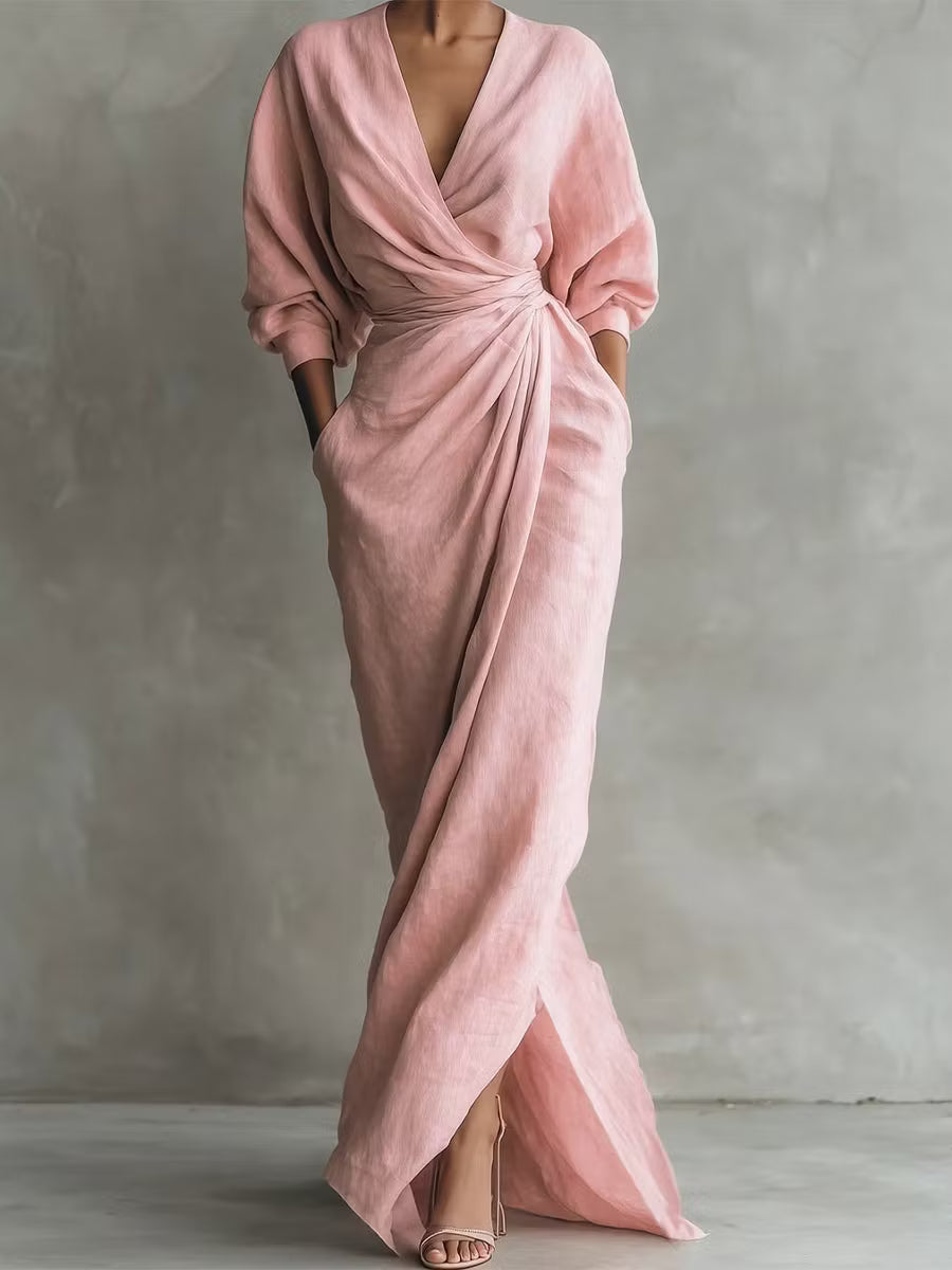 Marigold | Draped Wrap Maxi Dress