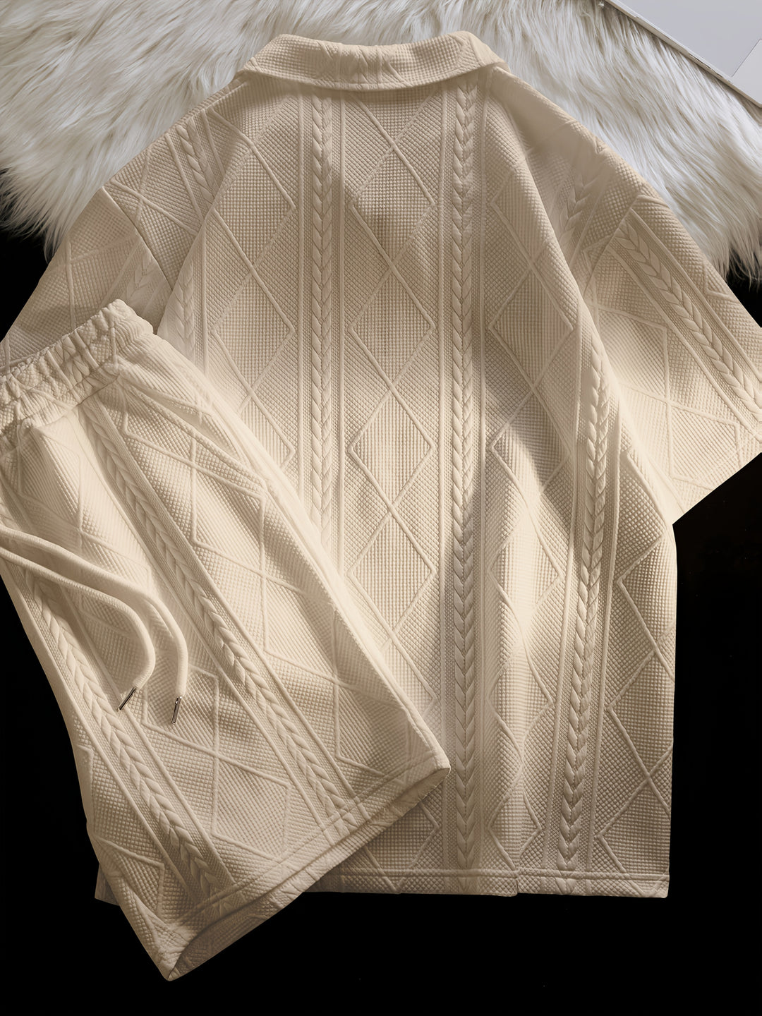 Ronan | Men's Retro Geometric Shirt & Shorts Set