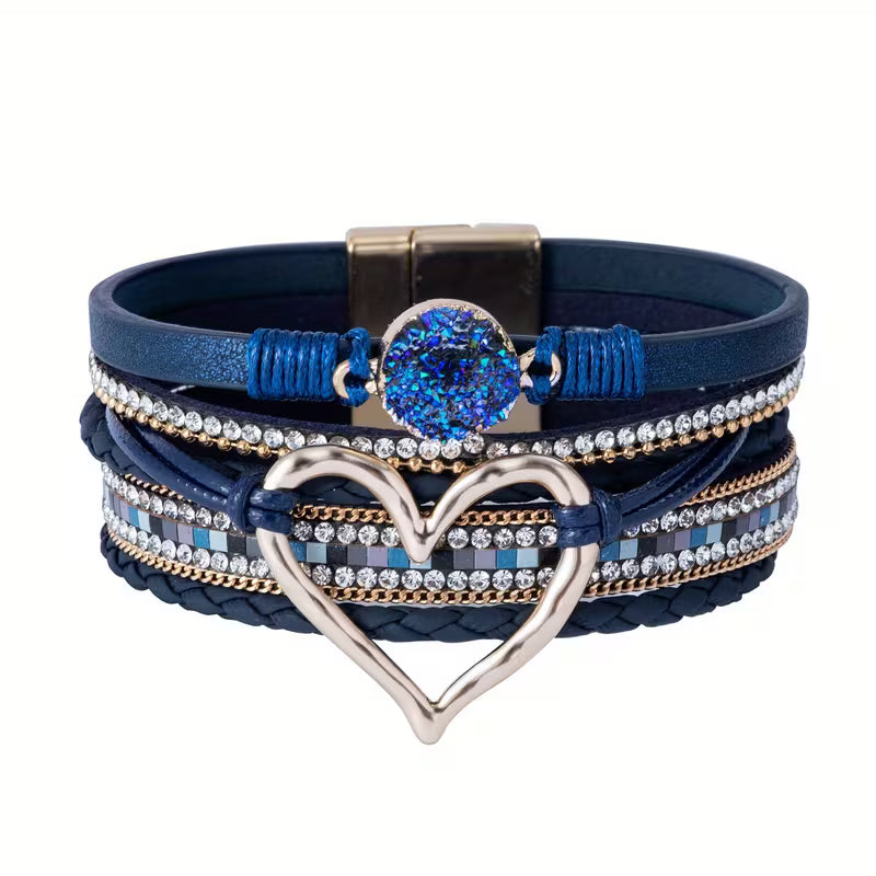 Blanche | Layered Heart Cuff Bracelet