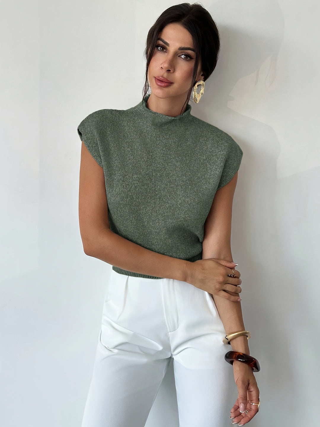 Selene | Refined Mock-Neck Sweater Vest
