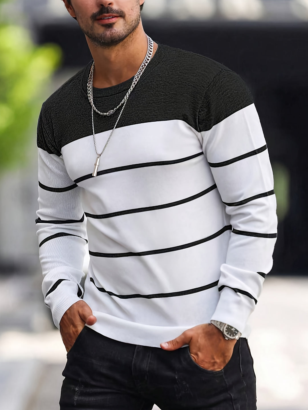 Harvey | Striped Crew Neck Sweater