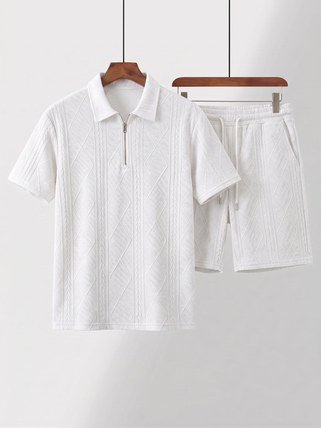 Ronan | Men's Retro Geometric Shirt & Shorts Set